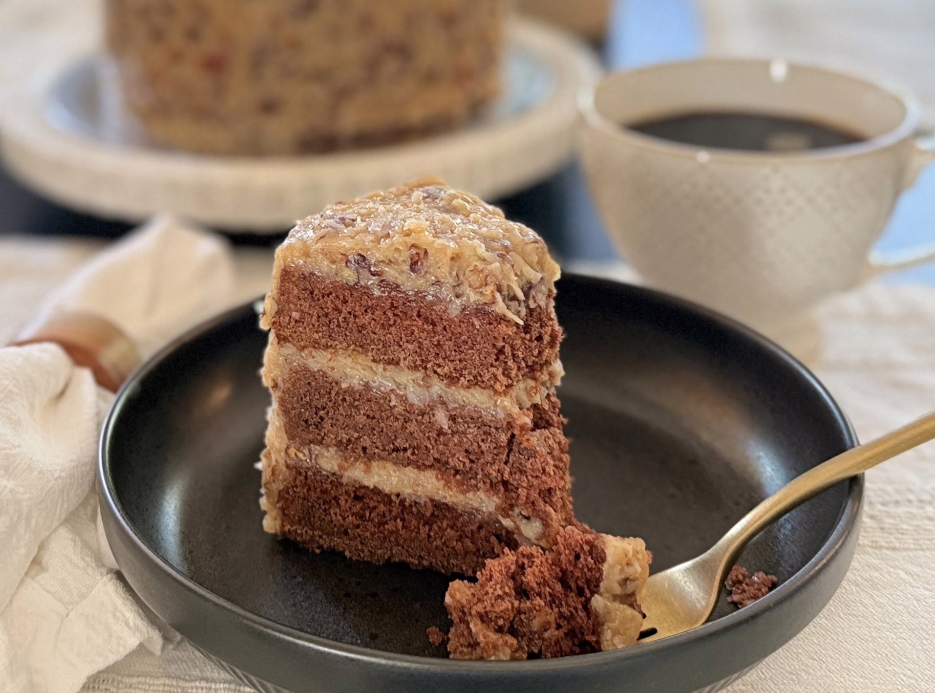 German Chocolate Cake with Coconut Pecan Frosting