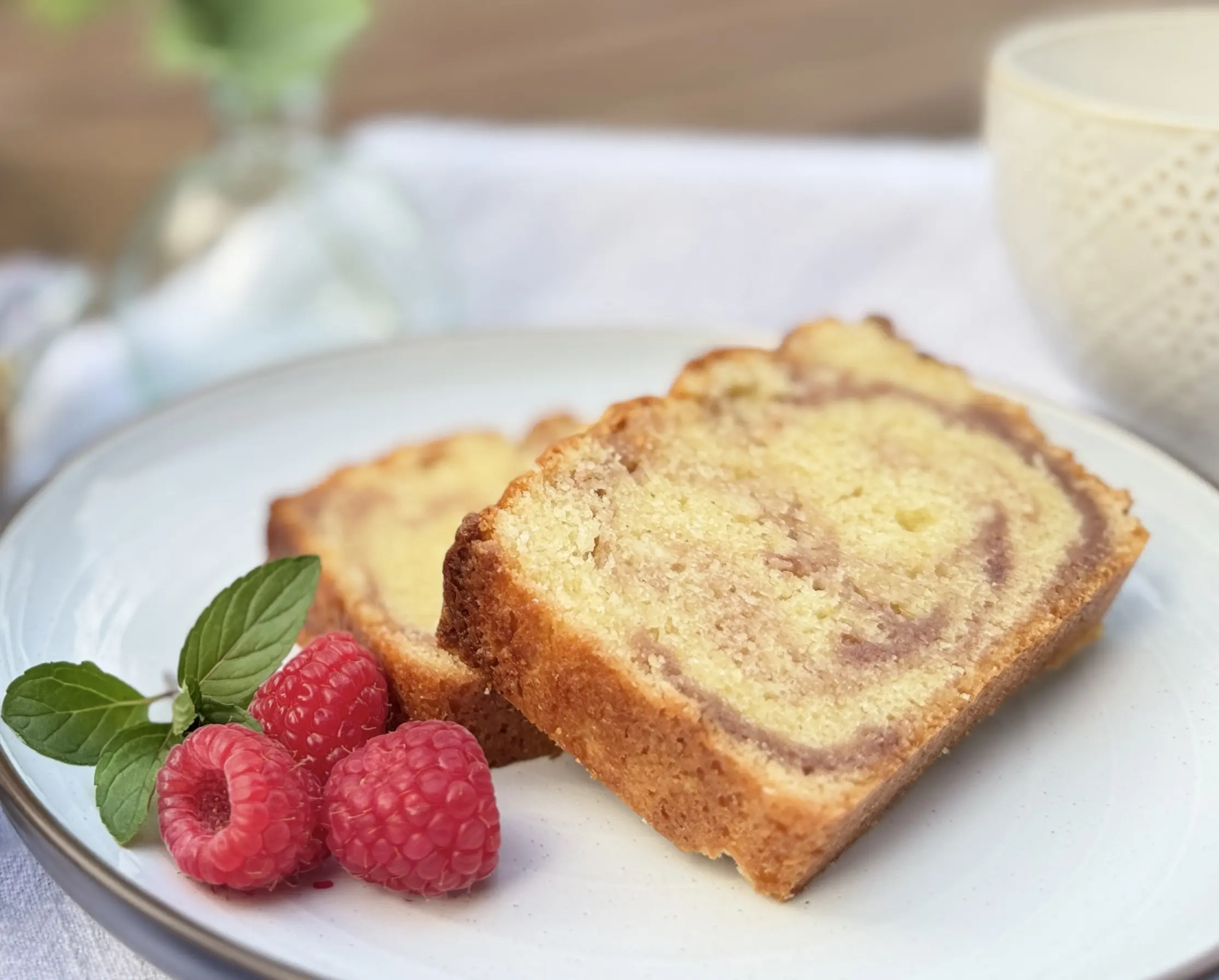 Raspberry Swirl Pound Cake